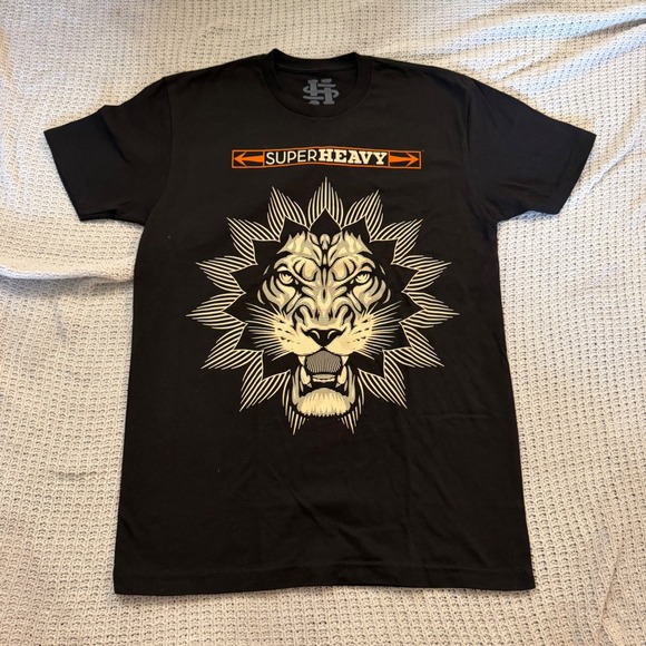 SuperHeavy Other - SuperHeavy Band T-Shirt Mens Black Lion Graphic Rock Supergroup Mick Jagger Tee